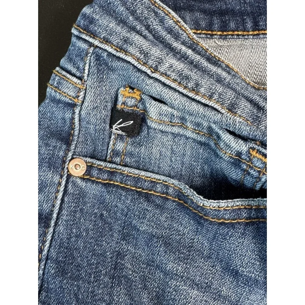 KanCan Jeans Womens‎ Dark Wash Distressed Skinny Jeans Frayed Hem Size